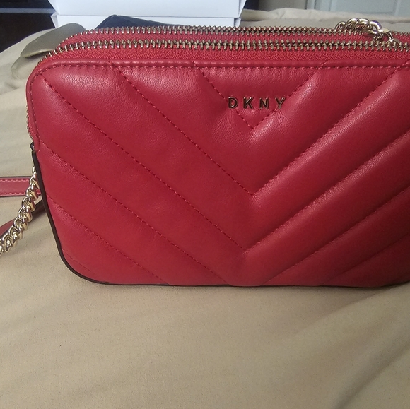 Dkny Bags Dkny Veronica Double Zip Crossbody Bag Quilted Chevron